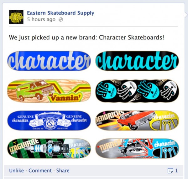Eastern Skateboard Supply picks up Character Skateboards